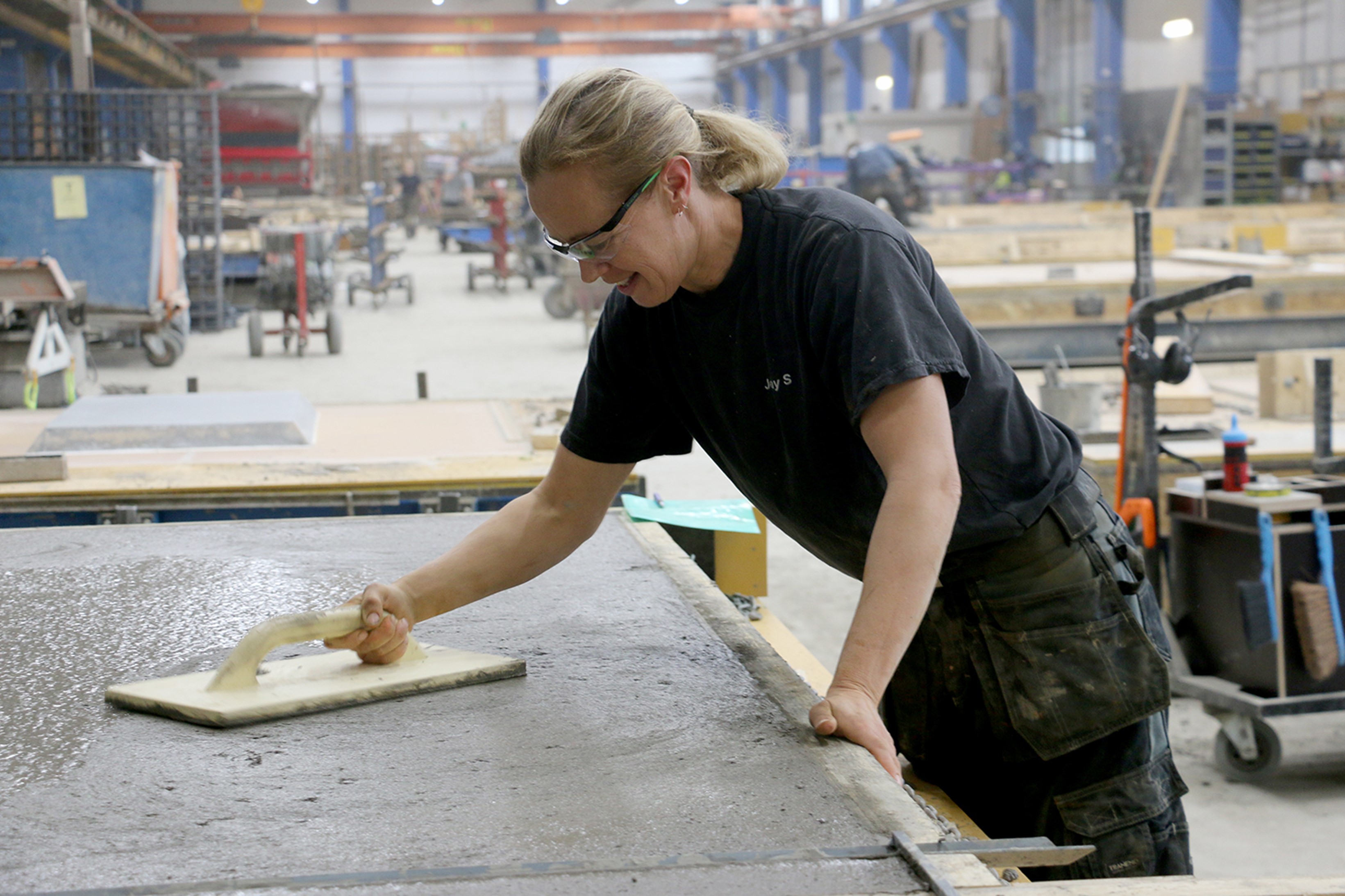 Betonggjutning i Tranemo Prefabs fabrik